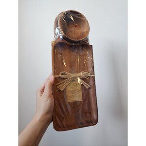 Philippine Acacia wood serving plater and bowl New